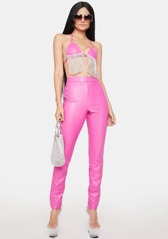 Sugar Shakin' It Vegan Leather Pants Set