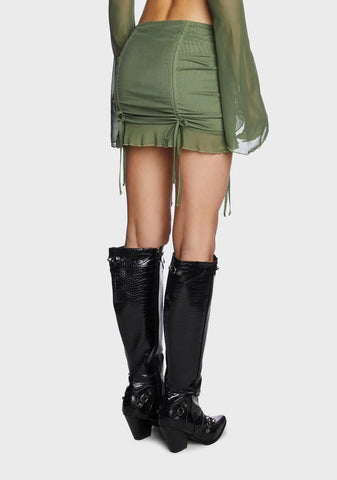 Indigo Mesh Mini Skirt