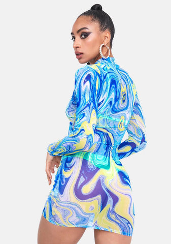 Dance To This Sheer Mini Dress