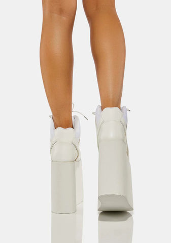 White Qozmo Sky Hi Platform Sneakers