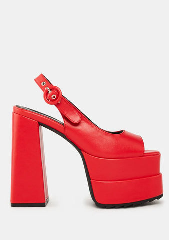 Say It Red Platform Heels
