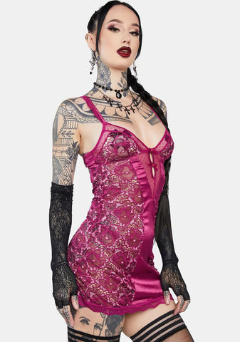 Sexy Thoughts Lace Chemise Set