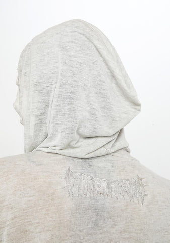 Atmosphere Unisex Hooded Asymmetrical Top With Scarf