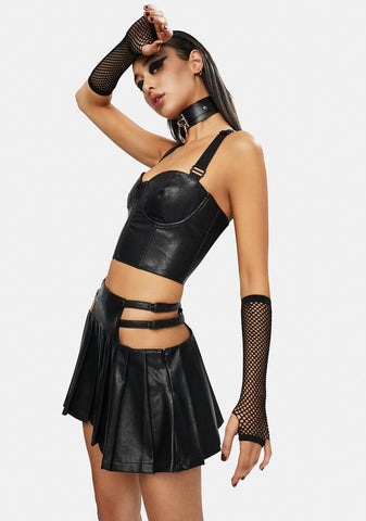 Night Craze Vegan Leather Bustier