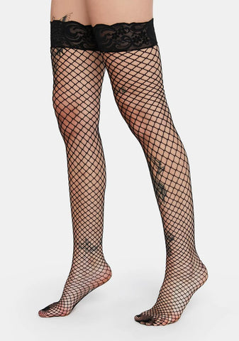 Enticing Times Fishnet Thigh Highs