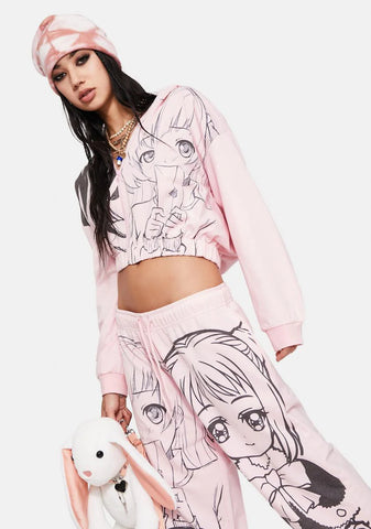 Manga Girls Zip Up Hoodie