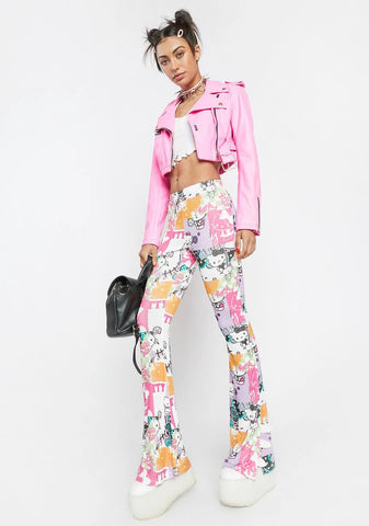 Hello Kitty Print Flare Pants