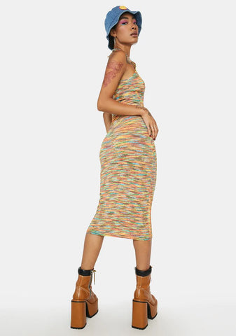 Tangy Sweet Scene Halter Dress