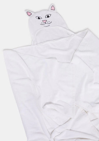 White Lord Nermal Hooded Bath Towel