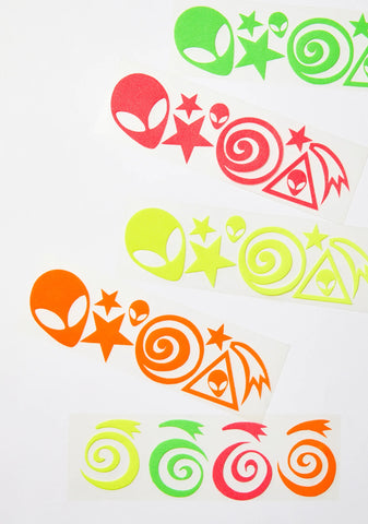 Blacklight Alien Body Stickers