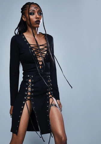 Fallen Kingdom Lace Up Dress