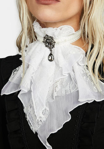 Lace Jeweled Neck Tie