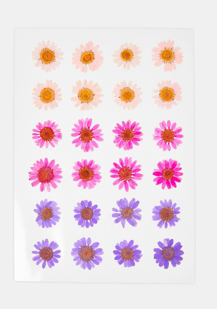Purple & Pink Flower Body Sticker Set