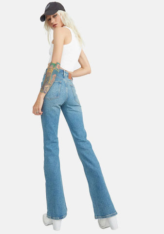 Vintage Distressed Flare Jeans