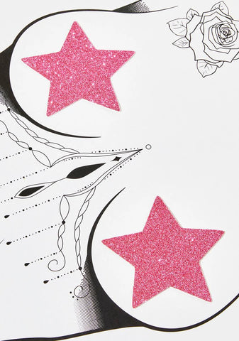 Sparkle Pony Pink Glitter Starry Nights Pasties