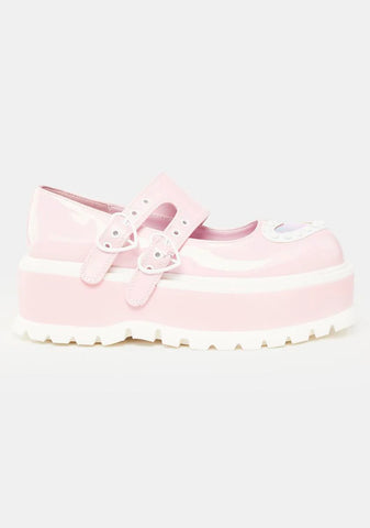 Pink Slacker-25 Platform Mary Janes