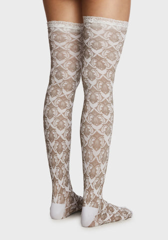Mirror Mysteries Thigh-High Socks