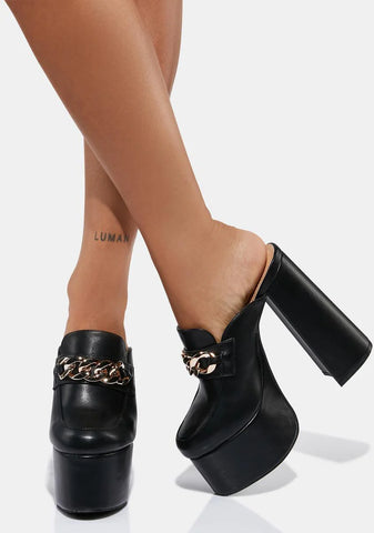 Noir Of Course I Did Platform Mules
