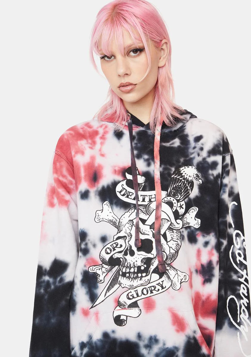 Storm Tie Dye Skull Hoodie