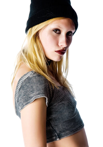 Reality Sux Crop Top - Gray