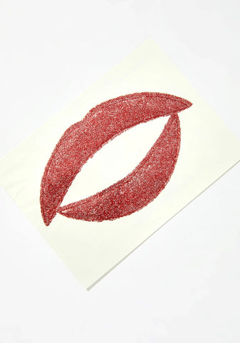 Red Glitterati Lip Applique