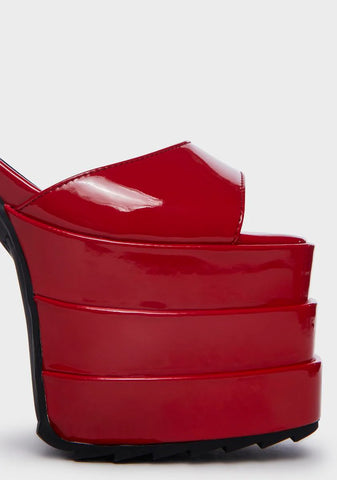 Red Strike Again Chunky Platform Sandals