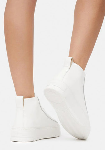 White Leather Judy High Top Sneakers