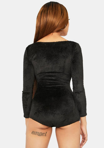 Noir Shut Eye Velour Lounge Romper