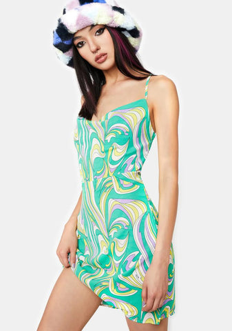 Swirl Print Mini Dress