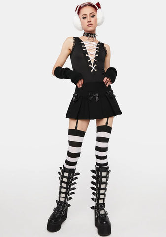 Can't Hear You Lace Up Bodysuit