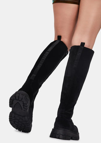 What You Get Velvet Combat Boots