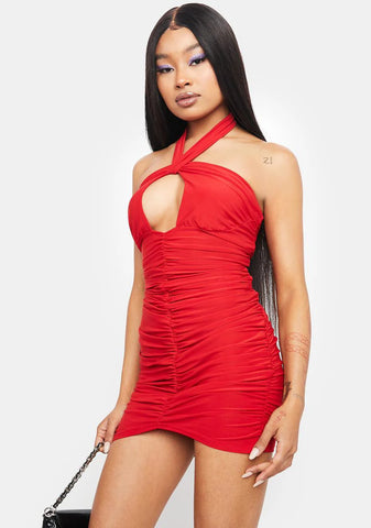 Rouge Obviously Chic Halter Mini Dress
