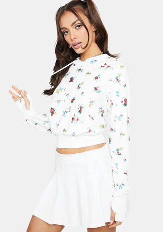 Kira Velour Crop Hoodie