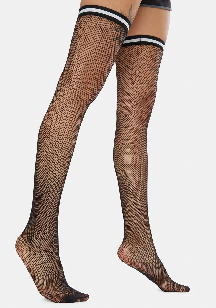 Win Or Lose Fishnet Thigh Highs
