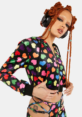 Circle Of Love Velour Hoodie