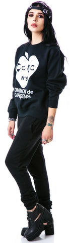 UC Apple Heart Crew Pullover Sweatshirt