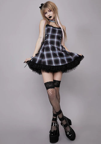 Sinister Student Plaid Mini Dress
