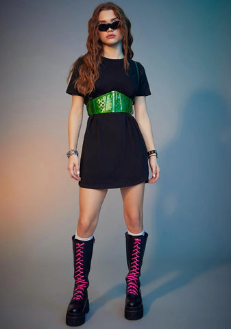 Emerald Light Chaser Holographic Underbust Corset