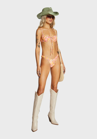 Ruched Underwire Bra Bikini Top - Bahama Rama