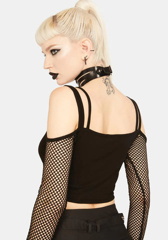 Fishnet Corset Crop Top