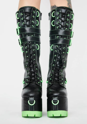 Atomic Wasteland Knee High Boots