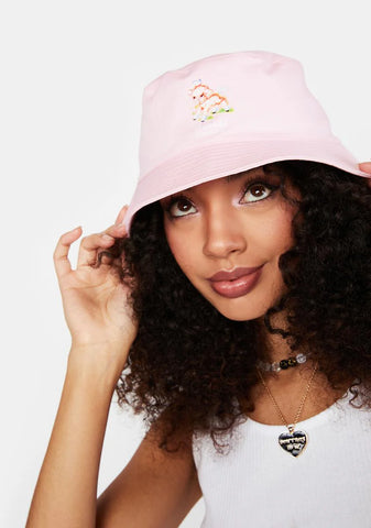 Pink Dramatic Bucket Hat