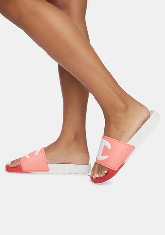 Red IPO Split Slide Sandals