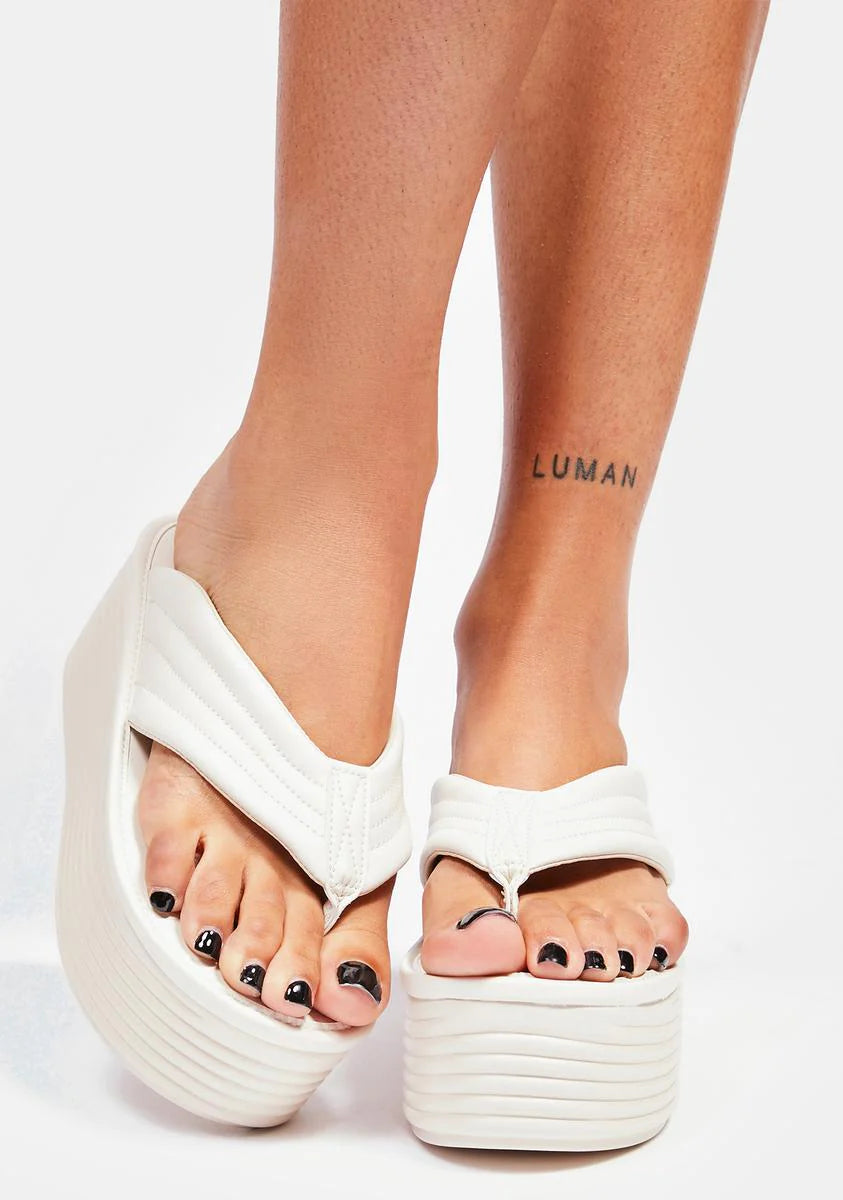 Bare Knows It All Platform Flip Flops