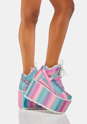 Qozmo Prizmatic Pastel Platform Sneakers