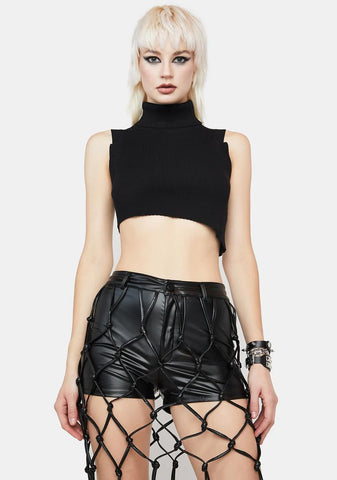 Overachiever Net Fringe Shorts