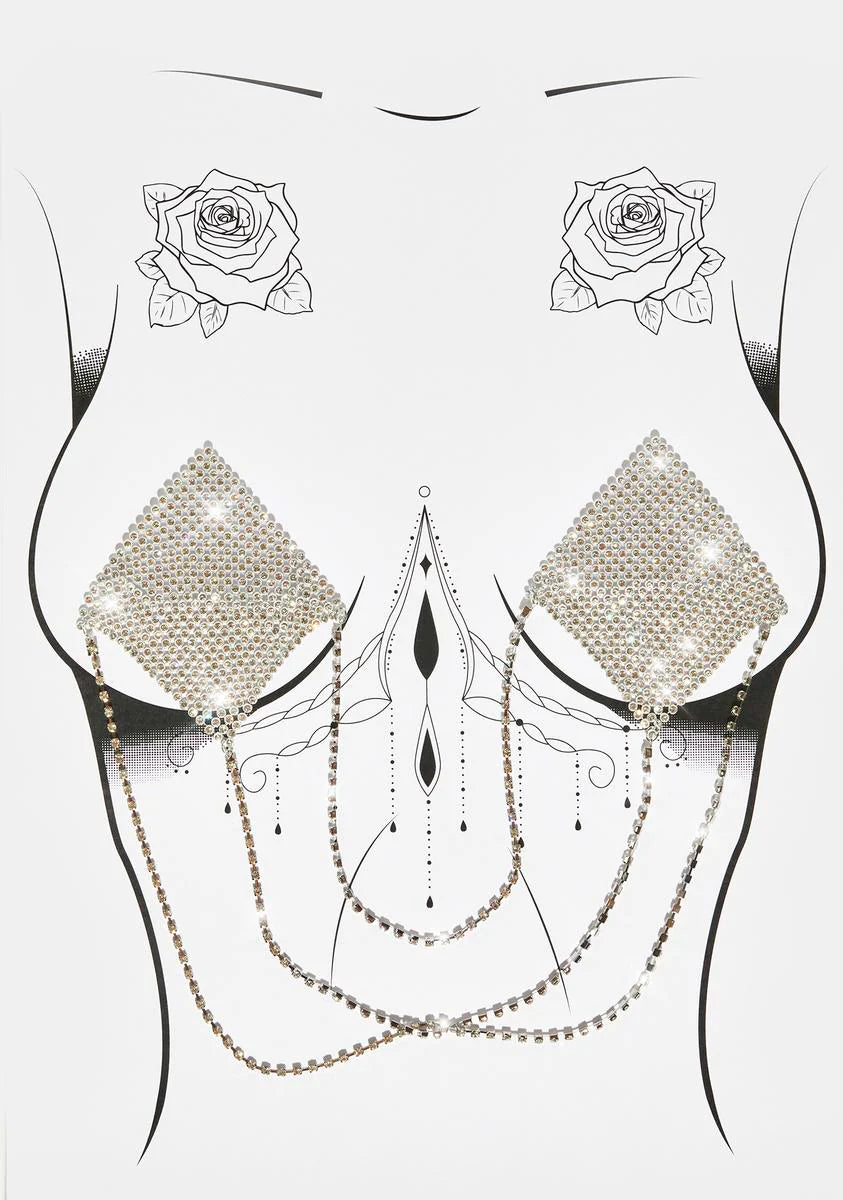 Crystal Reusable Pasties With Chains