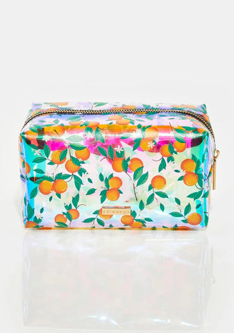Orange Blossom Holo Makeup Bag