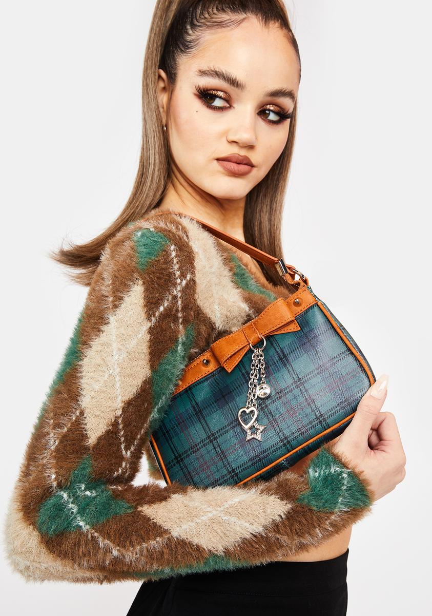 College Ruled Plaid Shoulder Bag
