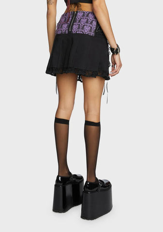 Purple Enchanted Pleated Mini Skirt